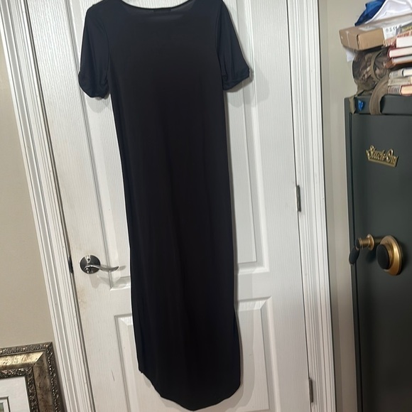 Mod Ref Sz S short sleeve, side Hilow slit side hem maxi black NWT - Picture 6 of 7